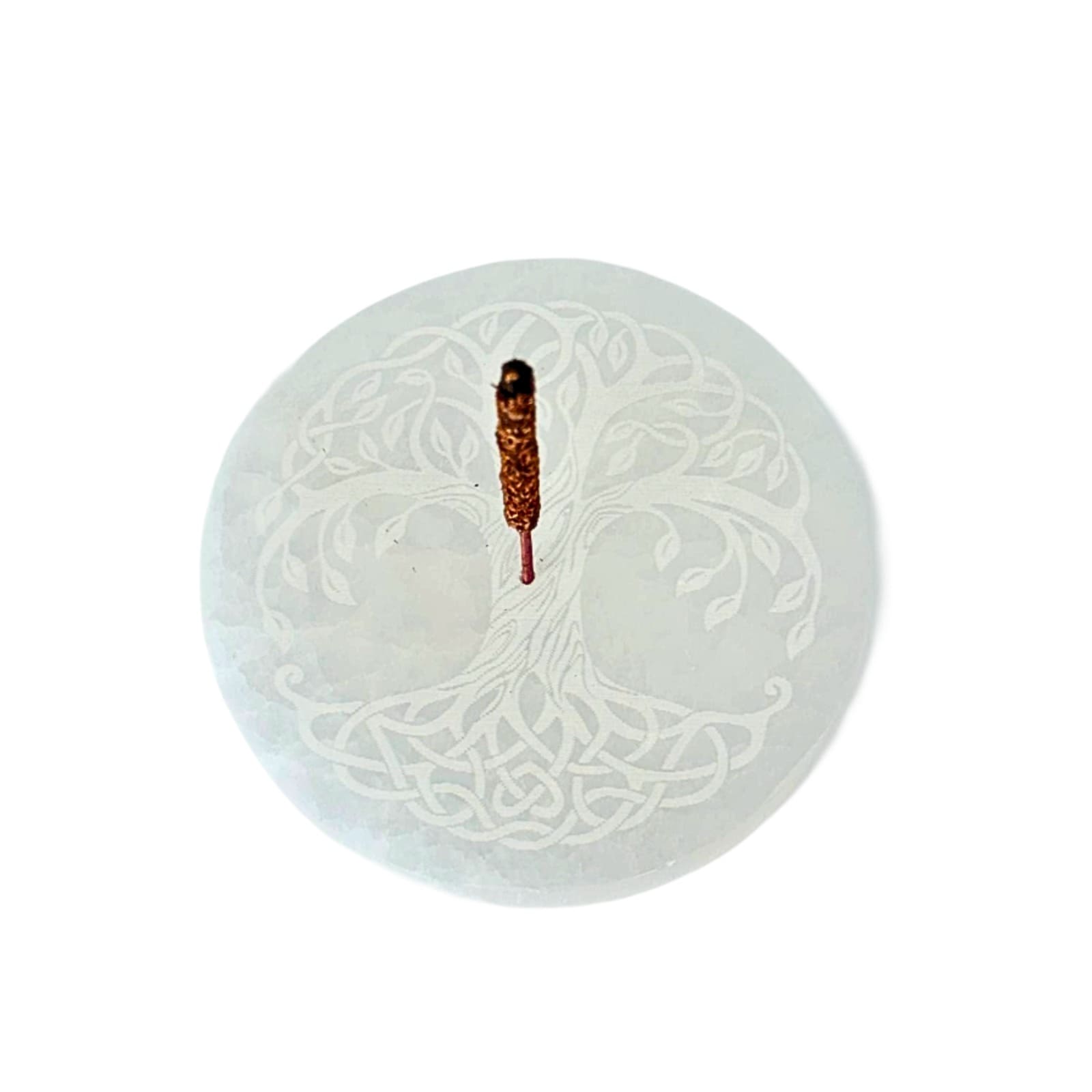 Selenite Tree of Life Incense Holder-10cm